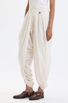 Cotton Dhoti Pants – White by Swasthii, worn by a model – view 3