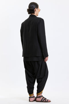 Cotton-Linen Blazer – Black by Swasthii, worn by a model – view 5