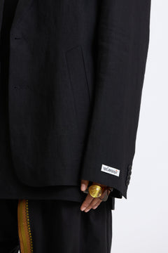 Cotton-Linen Blazer – Black by Swasthii, worn by a model – view 3
