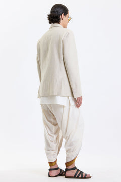 Cotton-Linen Blazer – Beige by Swasthii, worn by a male model – view 10