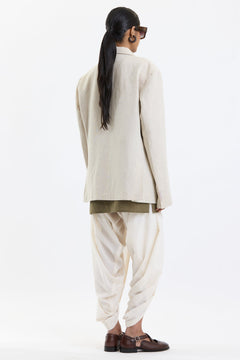 Cotton-Linen Blazer – Beige by Swasthii, worn by a female model – view 9
