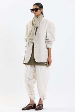 Cotton Stole – Beige by Swasthii, worn by a model – view 5