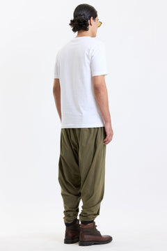 Cotton T-Shirt – White by Swasthii, worn by a model – view 3