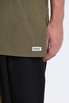 V Neck Vest – Olive Green by Swasthii, worn by a model – view 3