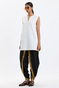 V Neck Vest – White by Swasthii, worn by a female model – view 8
