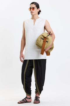 V Neck Vest – White by Swasthii, worn by a model – view 5